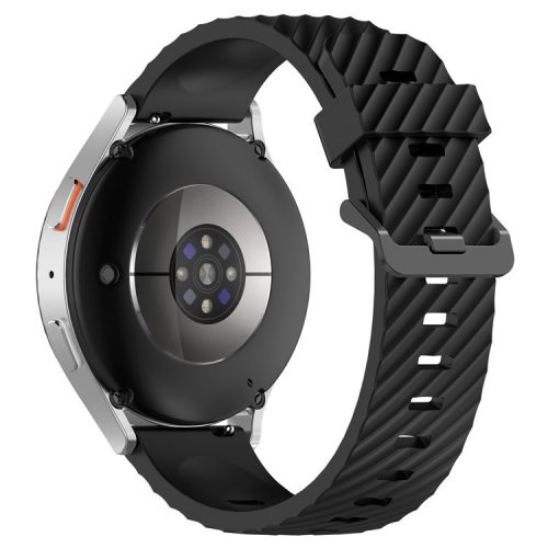 RMPACK Samsung Galaxy Watch 7 44mm 40mm Óraszíj Szilikon Pótszíj - Carbon Life Style Fekete