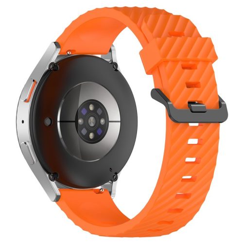 RMPACK Samsung Galaxy Watch 7 44mm 40mm Óraszíj Szilikon Pótszíj - Carbon Life Style Narancssárga