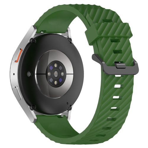 RMPACK Samsung Galaxy Watch 7 44mm 40mm Óraszíj Szilikon Pótszíj - Carbon Life Style KatonaZöld