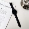 RMPACK Samsung Galaxy Watch 7 44mm 40mm Szíj - Bőrszíj Nappa Strap Pótszíj Óraszíj Fekete