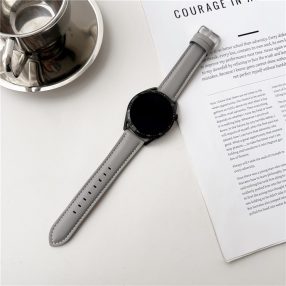   RMPACK Samsung Galaxy Watch 7 44mm 40mm Szíj - Bőrszíj Nappa Strap Pótszíj Óraszíj Szürke