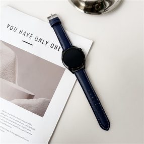   RMPACK Samsung Galaxy Watch 7 44mm 40mm Szíj - Bőrszíj Nappa Strap Pótszíj Óraszíj Sötétkék