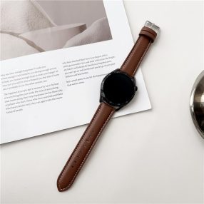   RMPACK Samsung Galaxy Watch 7 44mm 40mm Szíj - Bőrszíj Nappa Strap Pótszíj Óraszíj SötétBarna