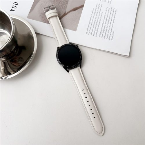 RMPACK Samsung Galaxy Watch 7 44mm 40mm Szíj - Bőrszíj Nappa Strap Pótszíj Óraszíj Bézs