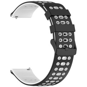   RMPACK Huawei Watch GT 5 46mm Szilikon Óraszíj Hole Style Minimal Pótszíj Fekete-Fehér