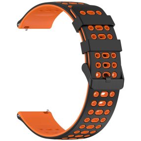   RMPACK Huawei Watch GT 5 46mm Szilikon Óraszíj Hole Style Minimal Pótszíj Fekete-Narancssárga