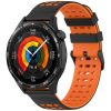 RMPACK Huawei Watch GT 5 46mm Szilikon Óraszíj Hole Style Minimal Pótszíj Fekete-Narancssárga