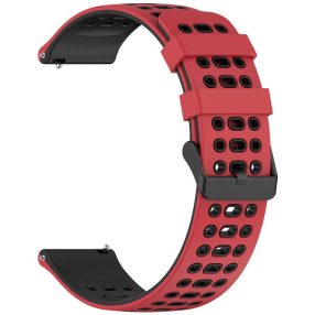   RMPACK Huawei Watch GT 5 46mm Szilikon Óraszíj Hole Style Minimal Pótszíj Piros-Fekete