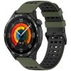 RMPACK Huawei Watch GT 5 46mm Szilikon Óraszíj Hole Style Minimal Pótszíj KatonaZöld-Fekete