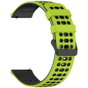   RMPACK Huawei Watch GT 5 46mm Szilikon Óraszíj Hole Style Minimal Pótszíj Lime-Fekete