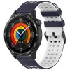 RMPACK Huawei Watch GT 5 46mm Szilikon Óraszíj Hole Style Minimal Pótszíj Sötétkék-Fehér