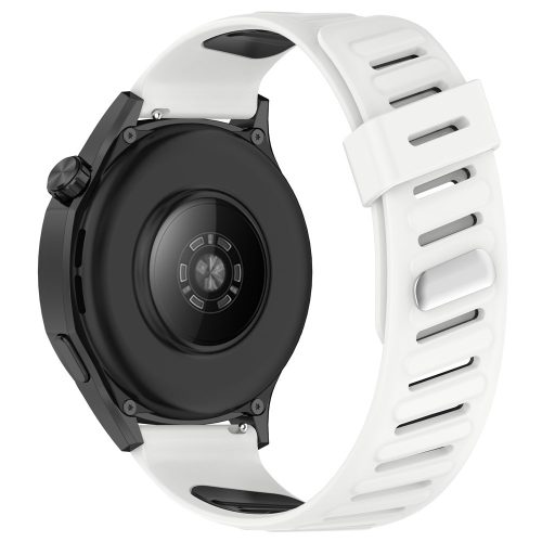 RMPACK Huawei Watch GT 5 46mm Óraszíj Future Twill Design Pótszíj Szilikon Szíj Fehér-Fekete