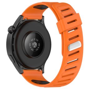   RMPACK Huawei Watch GT 5 46mm Óraszíj Future Twill Design Pótszíj Szilikon Szíj Narancssárga-Fekete