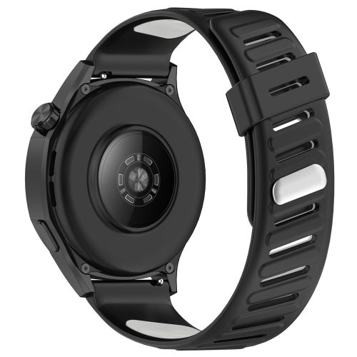 RMPACK Huawei Watch GT 5 46mm Óraszíj Future Twill Design Pótszíj Szilikon Szíj Fekete-Fehér