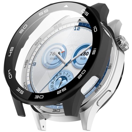 RMPACK Huawei Watch GT 5 46mm Védőkeret + Beépített Tempered Glass Kijelzővédő Fekete