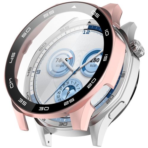 RMPACK Huawei Watch GT 5 46mm Védőkeret + Beépített Tempered Glass Kijelzővédő Rózsaarany