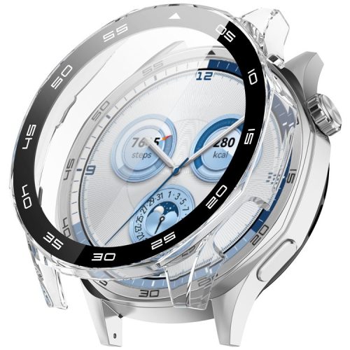 RMPACK Huawei Watch GT 5 46mm Védőkeret + Beépített Tempered Glass Kijelzővédő Áttetsző
