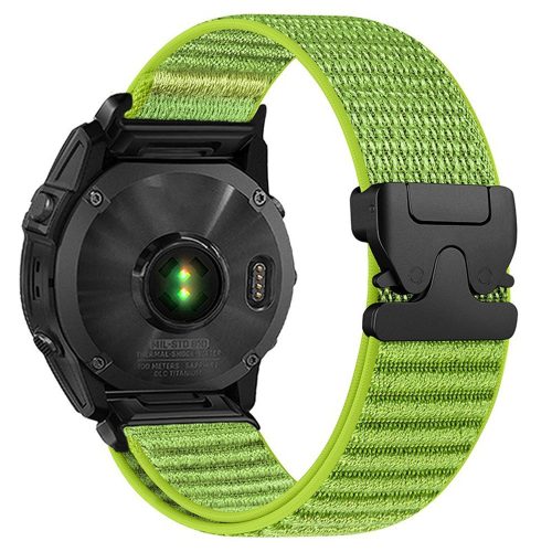 RMPACK Garmin Fenix 7 Pro / 7 / 6 Pro QuickFit 22mm Nylon Szövet Óraszíj Acél Csatlakozóval - Zöld