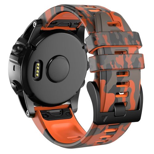RMPACK Garmin Fenix Enduro / Tactix Delta / Tactix 7 Pro 26mm Szilikon Óraszíj Gyorscsatlakozóval - Narancs Terepminta