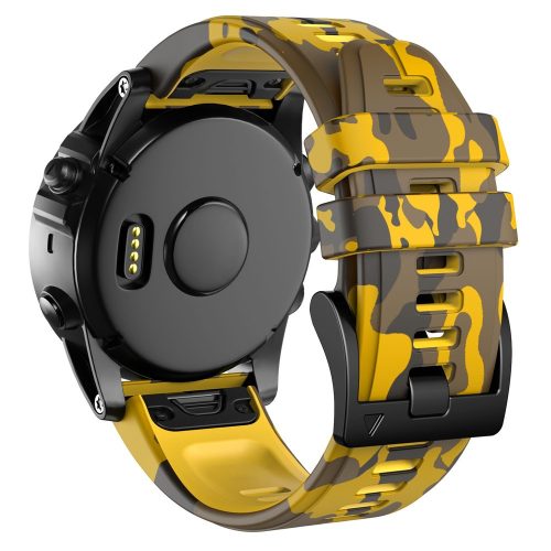 RMPACK Garmin Fenix Enduro / Tactix Delta / Tactix 7 Pro 26mm Szilikon Óraszíj Gyorscsatlakozóval - Sárga Terepminta