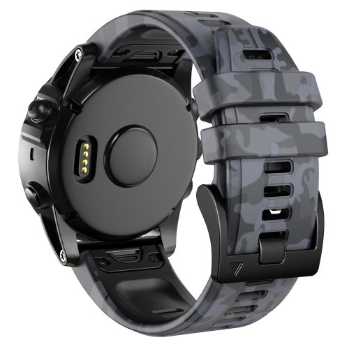 RMPACK Garmin Fenix Enduro / Tactix Delta / Tactix 7 Pro 26mm Szilikon Óraszíj Gyorscsatlakozóval - Szürke Terepminta