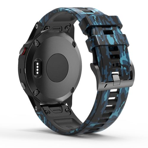 RMPACK Garmin Fenix Enduro / Tactix Delta / Tactix 7 Pro 26mm Szilikon Óraszíj Gyorscsatlakozóval - Kék Terepminta