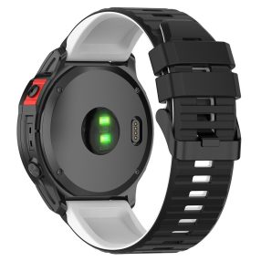  RMPACK Garmin Fenix 7 Pro Kétszínű Csíkos Szilikon Óraszíj - Fekete / Fehér