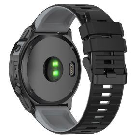   RMPACK Garmin Fenix 7 Pro Kétszínű Csíkos Szilikon Óraszíj - Fekete / Szürke