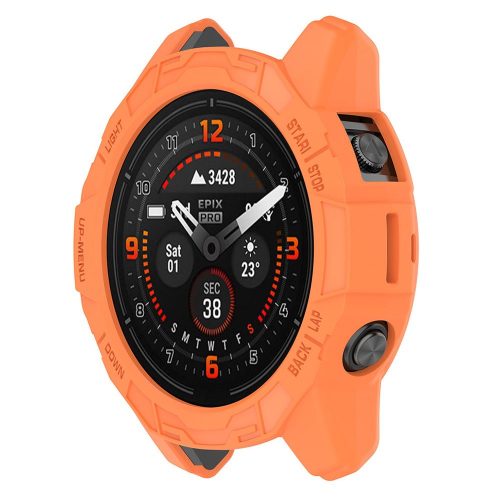 RMPACK Garmin Fenix 7 / 7 Pro / epix Pro 47mm Ütésálló TPU Óratok Védőburkolat - Narancs