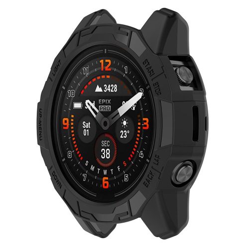 RMPACK Garmin Fenix 7 / 7 Pro / epix Pro 47mm Ütésálló TPU Óratok Védőburkolat - Fekete