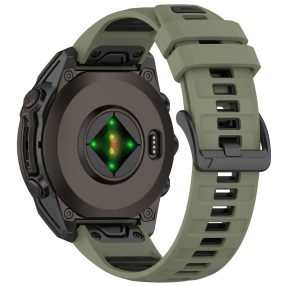   RMPACK Gyorskioldós Szilikon Óraszíj Garmin Forerunner 570 47mm / Fenix 8 47mm / Fenix E 47mm / Fenix 7 Pro 22mm – Katonazöld / Fekete