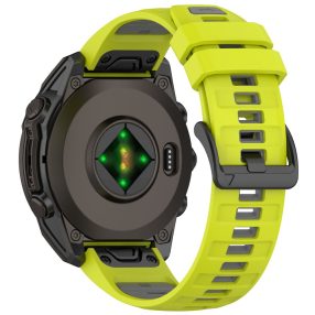   RMPACK Gyorskioldós Szilikon Óraszíj Garmin Forerunner 570 47mm / Fenix 8 47mm / Fenix E 47mm / Fenix 7 Pro 22mm – Lime / Szürke
