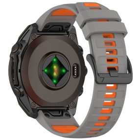   RMPACK Gyorskioldós Szilikon Óraszíj Garmin Forerunner 570 47mm / Fenix 8 47mm / Fenix E 47mm / Fenix 7 Pro 22mm – Szürke / Narancs