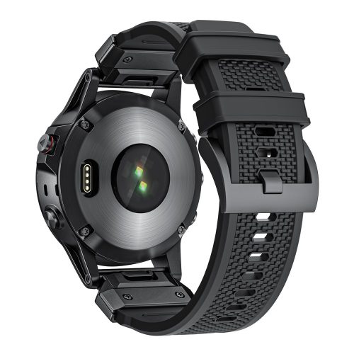 RMPACK Sport Szilikon Óraszíj Garmin Fenix 8 47mm / Fenix E 47mm 22mm – Fekete