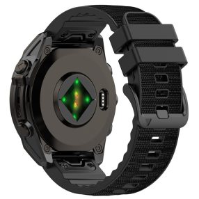   RMPACK Nylon Szilikon Óraszíj Garmin Fenix 8 47mm / 7 / 6 / 5 / Forerunner 965 22mm – Fekete
