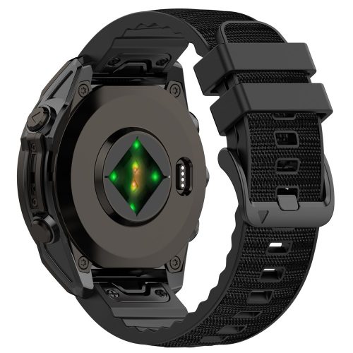 RMPACK Nylon Szilikon Óraszíj Garmin Fenix 8 47mm / 7 / 6 / 5 / Forerunner 965 22mm – Fekete