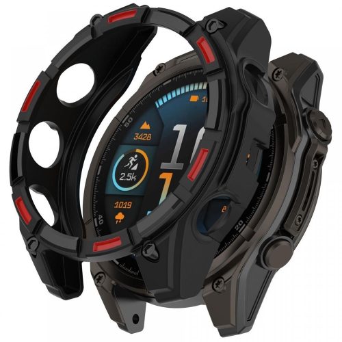 RMPACK TPU Tok Anti-Karcálló Garmin Fenix 8 47mm Hollow Style Keret – Fekete+Piros