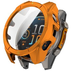   RMPACK PC Keretes Tok Edzett Üveg Fóliával Garmin Fenix 8 47mm – Narancs+Zöld