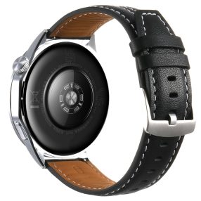   RMPACK 22mm Eredeti Bőr Állítható Pótszíj - Huawei Watch GT 6 / 5 / 5 Pro / 4 46mm - Fekete