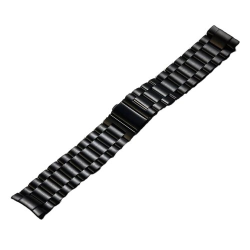 RMPACK Rozsdamentes Acél Óraszíj Íves 3-Szemes Lapos Csattal - Huawei Watch GT 6 46mm - Fekete