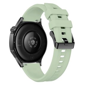   RMPACK 22mm Szilikon Óraszíj Fekete Csattal, Függőlegesen Csíkozott - Huawei Watch GT 6 / 5 / 4 46mm / Samsung Galaxy Watch3 45mm - Világoszöld