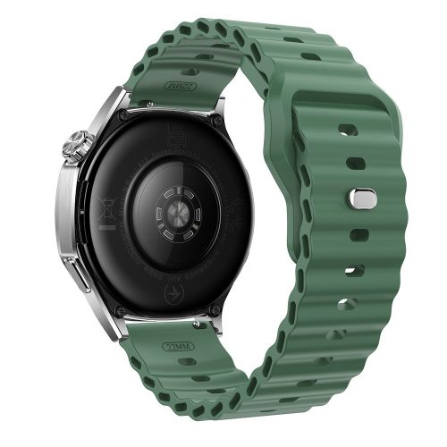 RMPACK 22mm Ocean Szilikon Óraszíj - Huawei Watch GT 6 / GT 5 / GT 5 Pro 46mm - Katonai Zöld