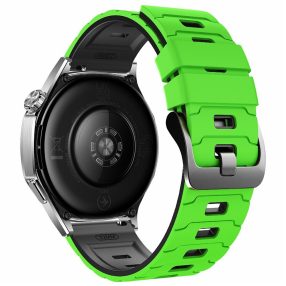   RMPACK 22mm Kétszínű Páncél Mintás Szilikon Óraszíj - Huawei Watch GT 6 / 5 / 5 Pro / 4 46mm - Zöld / Fekete