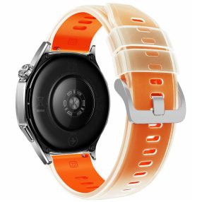   RMPACK 22mm Áttetsző Kétszínű Gyorskioldós Szilikon Óraszíj - Huawei Watch GT 6 / 5 / 5 Pro / 4 46mm - Áttetsző Narancssárga