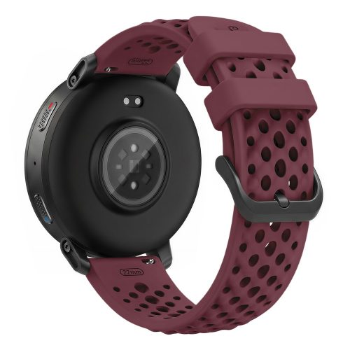 RMPACK 22mm HollowStyle Lyukacsos Szilikon Óraszíj - Huami Amazfit Active Max / Huawei Watch GT 6 / GT 5 46mm - Borvörös