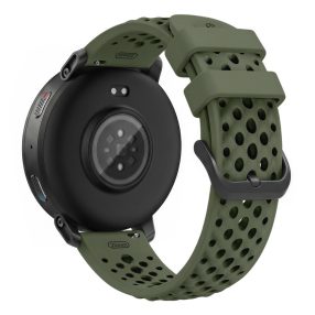   RMPACK 22mm HollowStyle Lyukacsos Szilikon Óraszíj - Huami Amazfit Active Max / Huawei Watch GT 6 / GT 5 46mm - Katonai Zöld