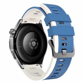   RMPACK 22mm Kétszínű Sport Óraszíj - Huawei Watch GT 6 / GT 5 / GT 5 Pro 46mm - Fehér Szegély / Kék