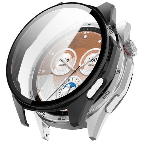 RMPACK Kemény PC Óratok Edzett Üveg Kijelzővédővel - Huawei Watch GT 6 46mm - Fekete