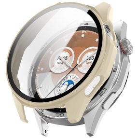   RMPACK Kemény PC Óratok Edzett Üveg Kijelzővédővel - Huawei Watch GT 6 46mm - Elefántcsont Fehér