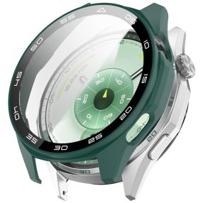   RMPACK Skálázott Keretű PC Védőtok Edzett Üveg Kijelzővédővel - Huawei Watch GT 6 46mm - Zöld
